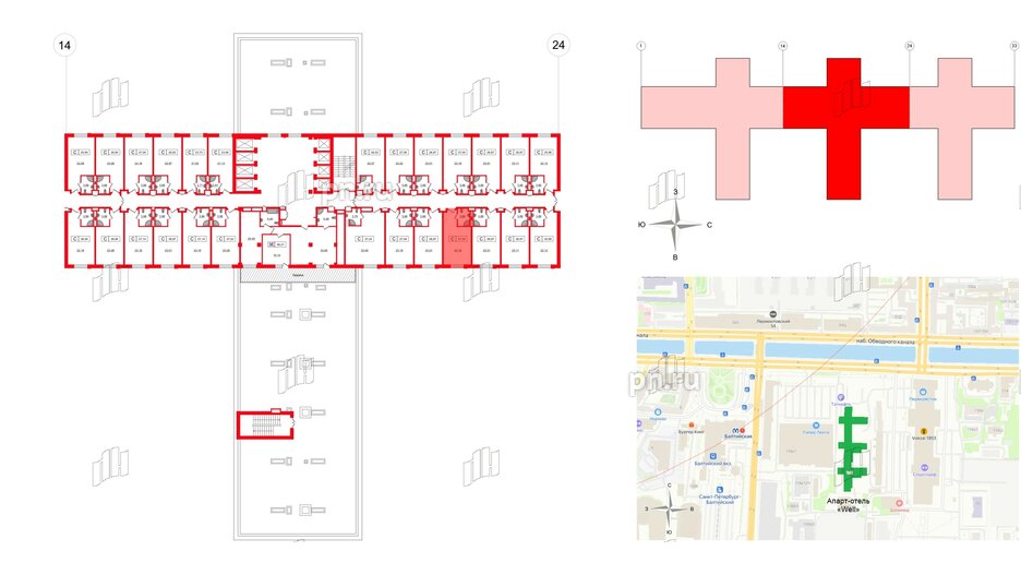 Апартаменты в ЖК Апарт-отель Well , студия, 27.04 м², 10 этаж